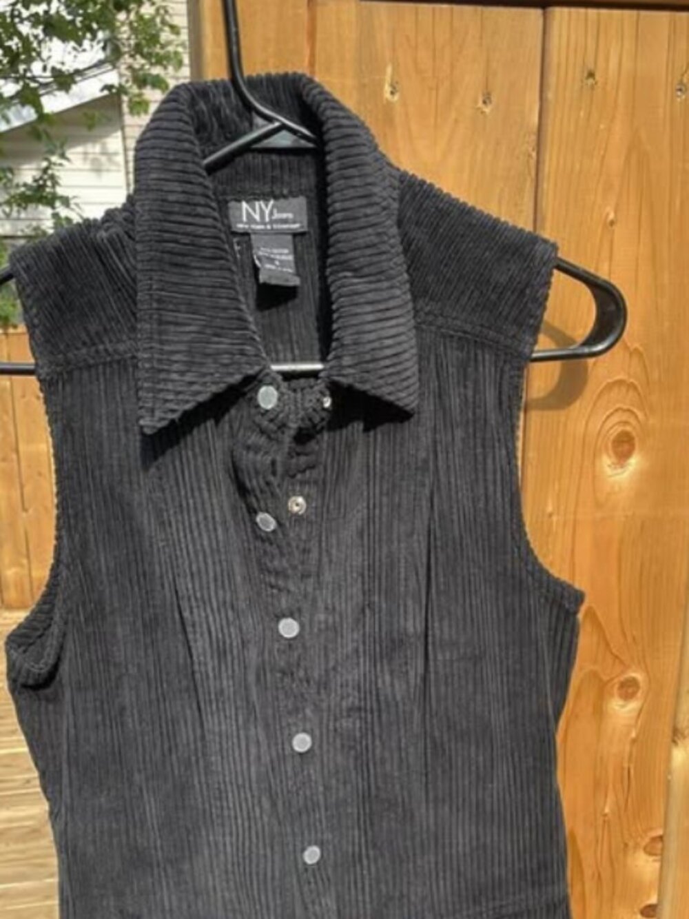 New York & Company Corduroy Button-Down Dress